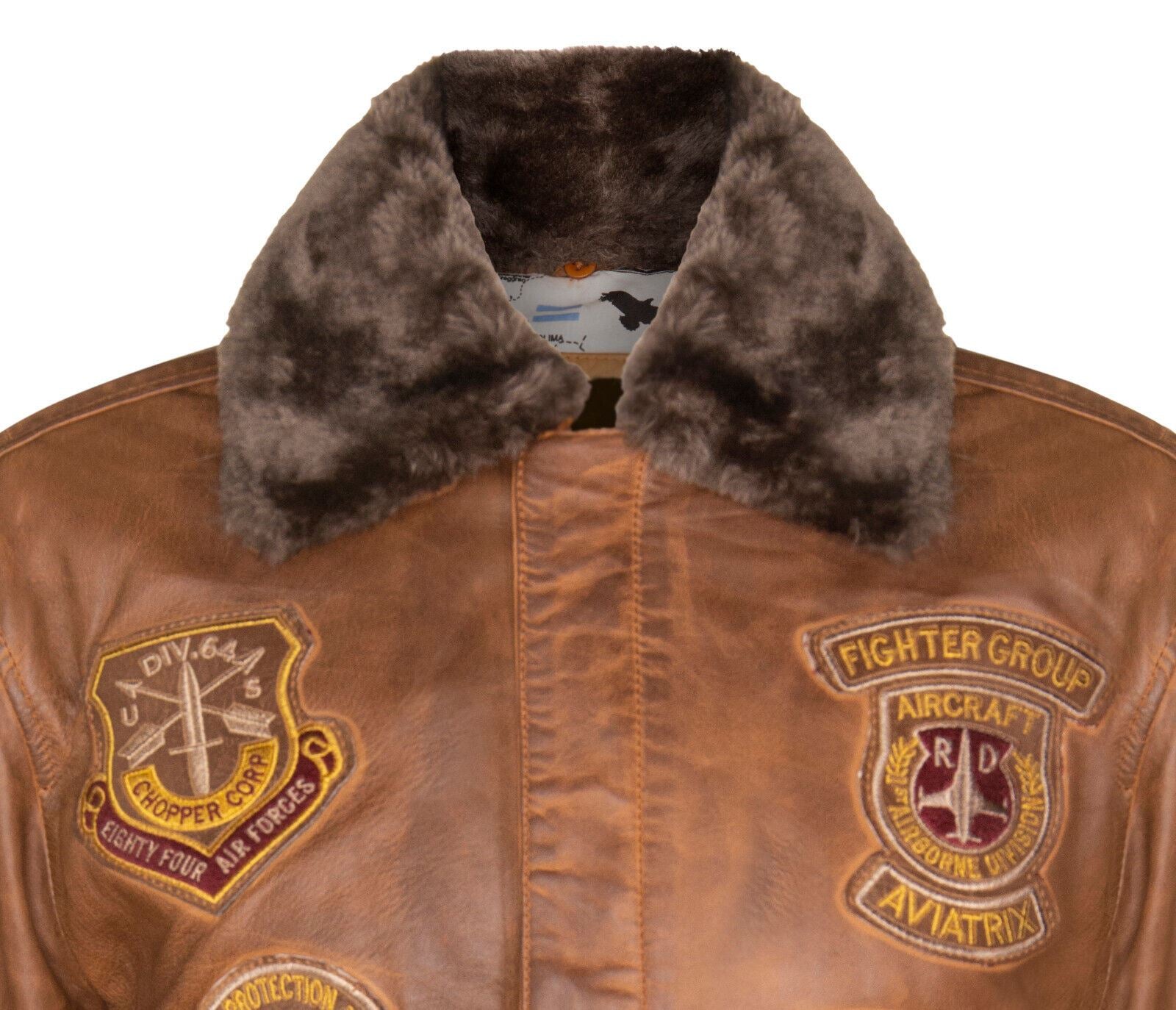 Mens Leather Flying Aviator Bomber Jacket - Crowland