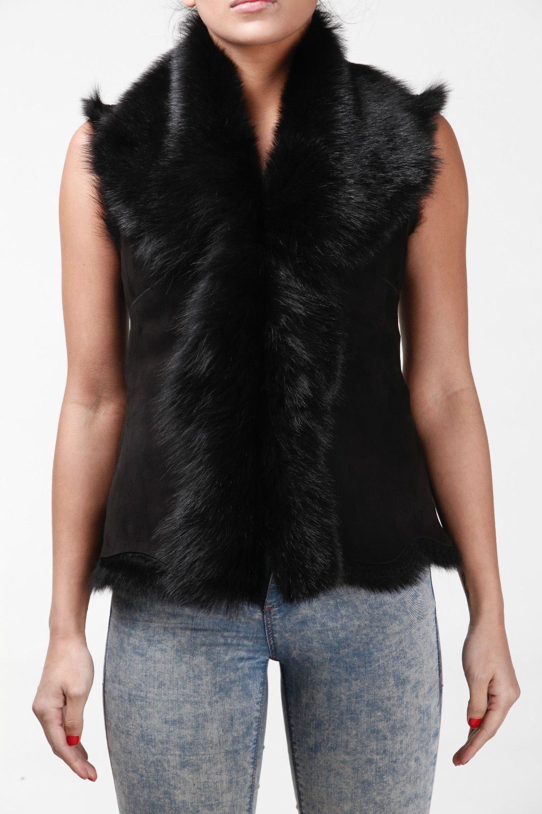 Womens Warmer Toscana Sheepskin Short Gilet-Seaham