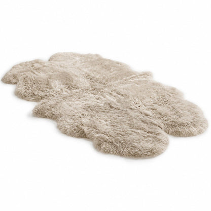 Genuine Sheepskin Quad Natural Fluffy Silky Soft Real Wool Rug