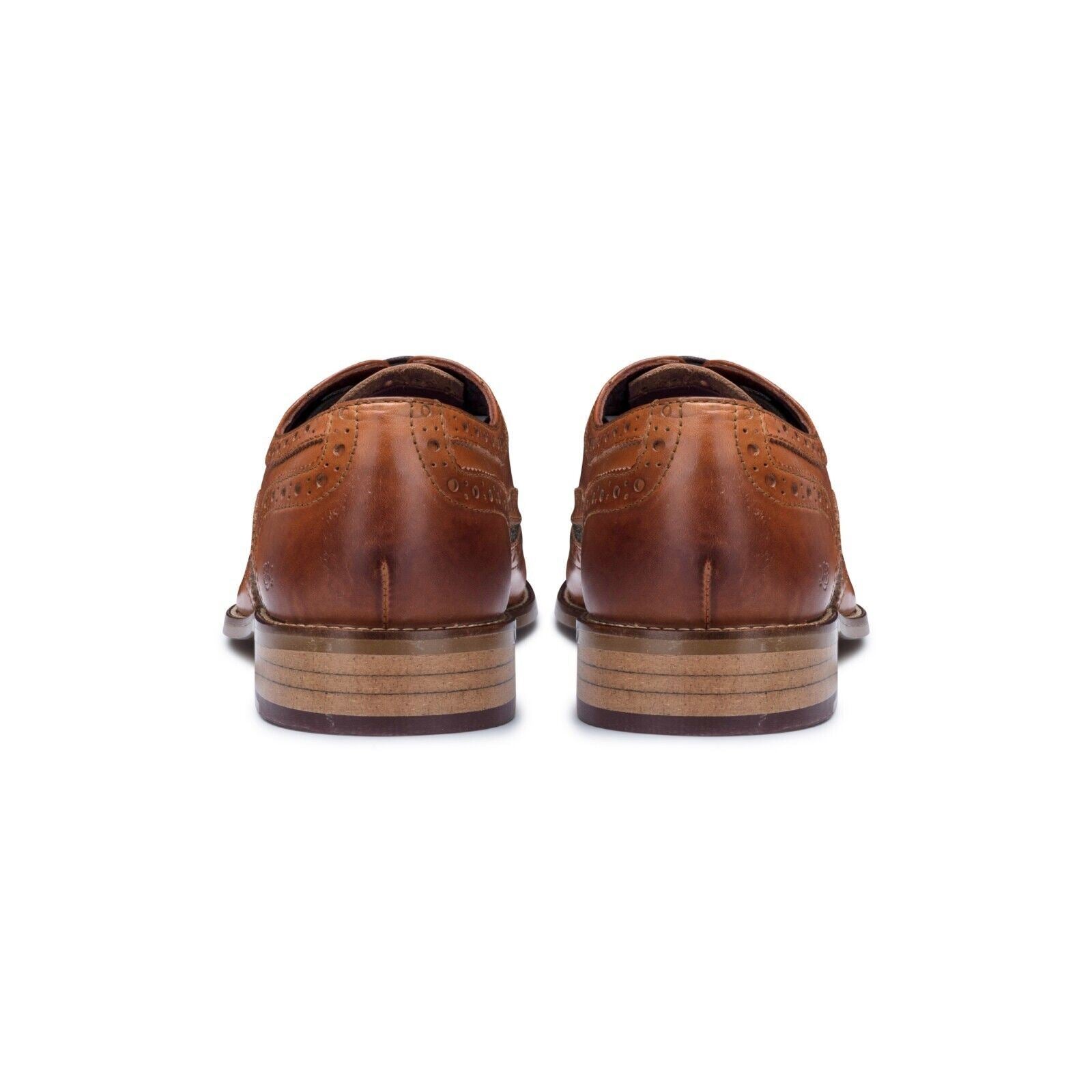 Mens Classic Oxford Tan Leather Gatsby Brogue Shoes with Tweed