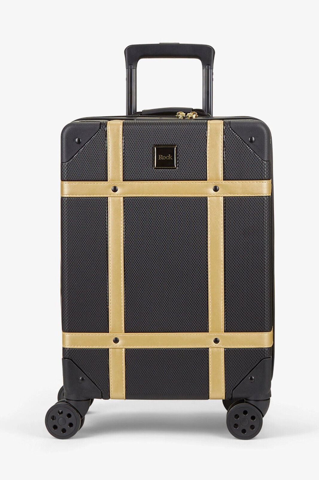 Hard Shell Black Gold Luggage Suitcase Set Trunk Cabin Travel Bags