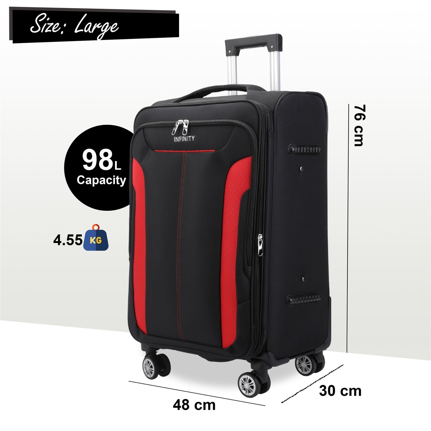 Delta Large Hard Shell Suitcase in Black