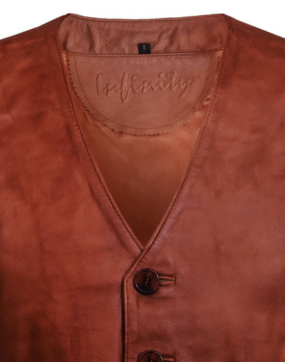 Mens Classic Leather Waistcoat-Grantham
