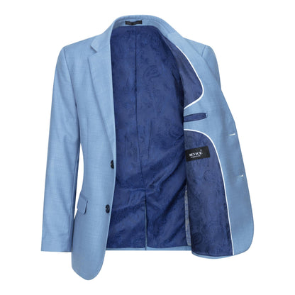Boys 3 Piece Light Blue Classic Retro Suit