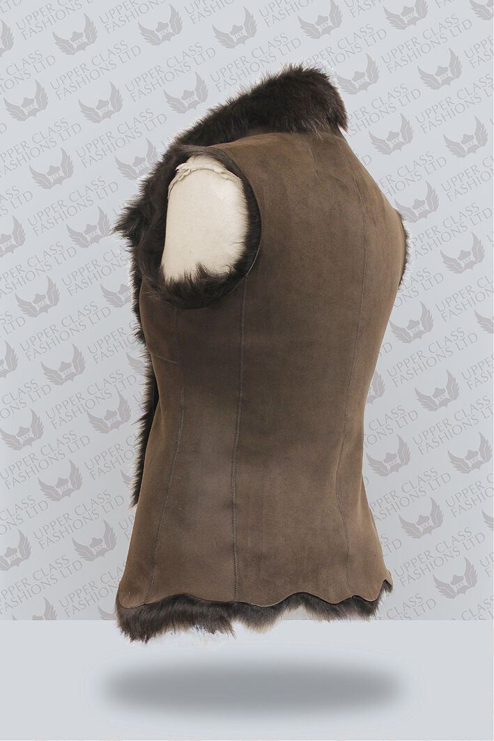 Womens Warmer Toscana Sheepskin Short Gilet-Seaham