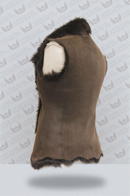 Womens Warmer Toscana Sheepskin Short Gilet-Seaham