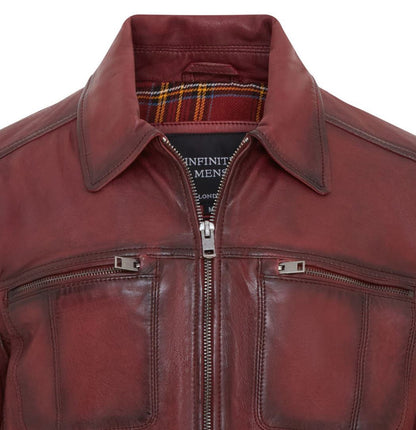 Mens Classic Leather Biker Jacket - Bettles