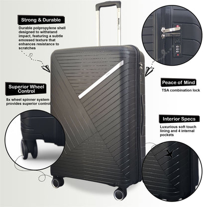 Chita Large Hard Shell Suitcase in Black