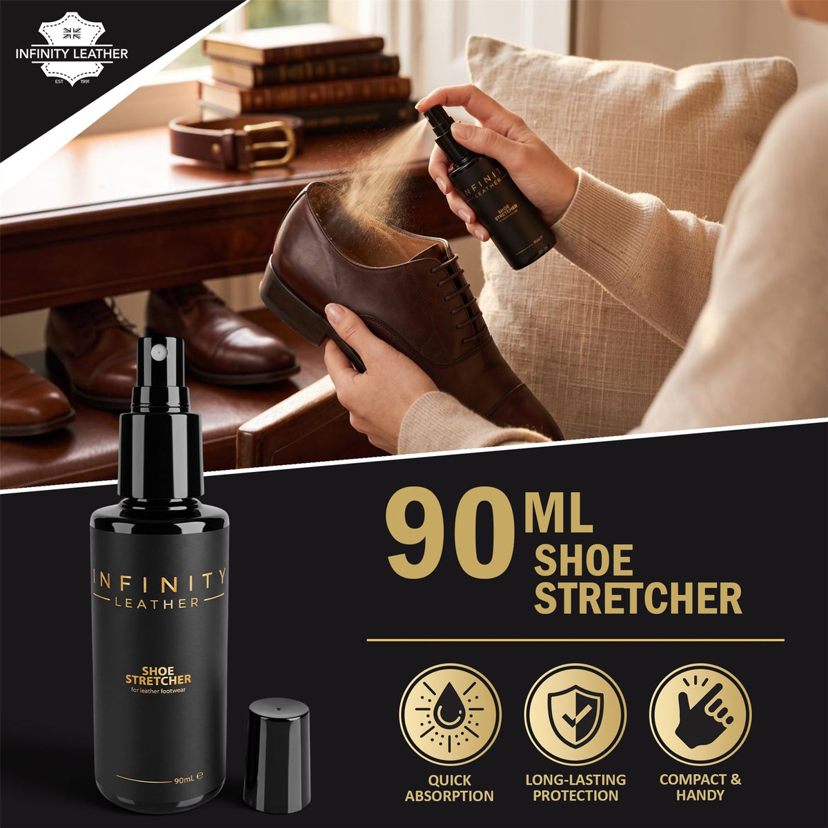 Leather &amp; Fabric Softening Spray for Tight Shoes Stretcher