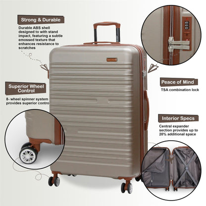 Armidale Cabin Hard Shell Suitcase in Champagne
