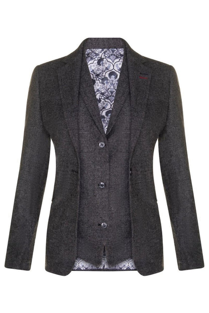 Womens 1920s  Grey Wool Classic Vintage Retro Blazer