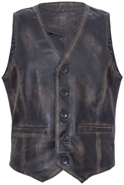 Mens Classic Leather Waistcoat-Grantham