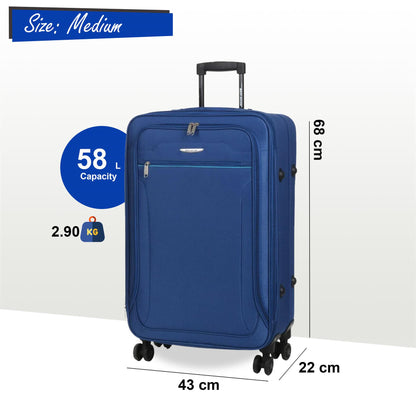 Calera Medium Soft Shell Suitcase in Blue
