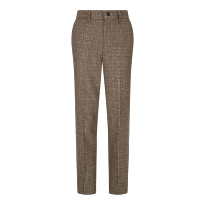 Boys 3 Piece Brown Tweed Check Vintage Retro Suit