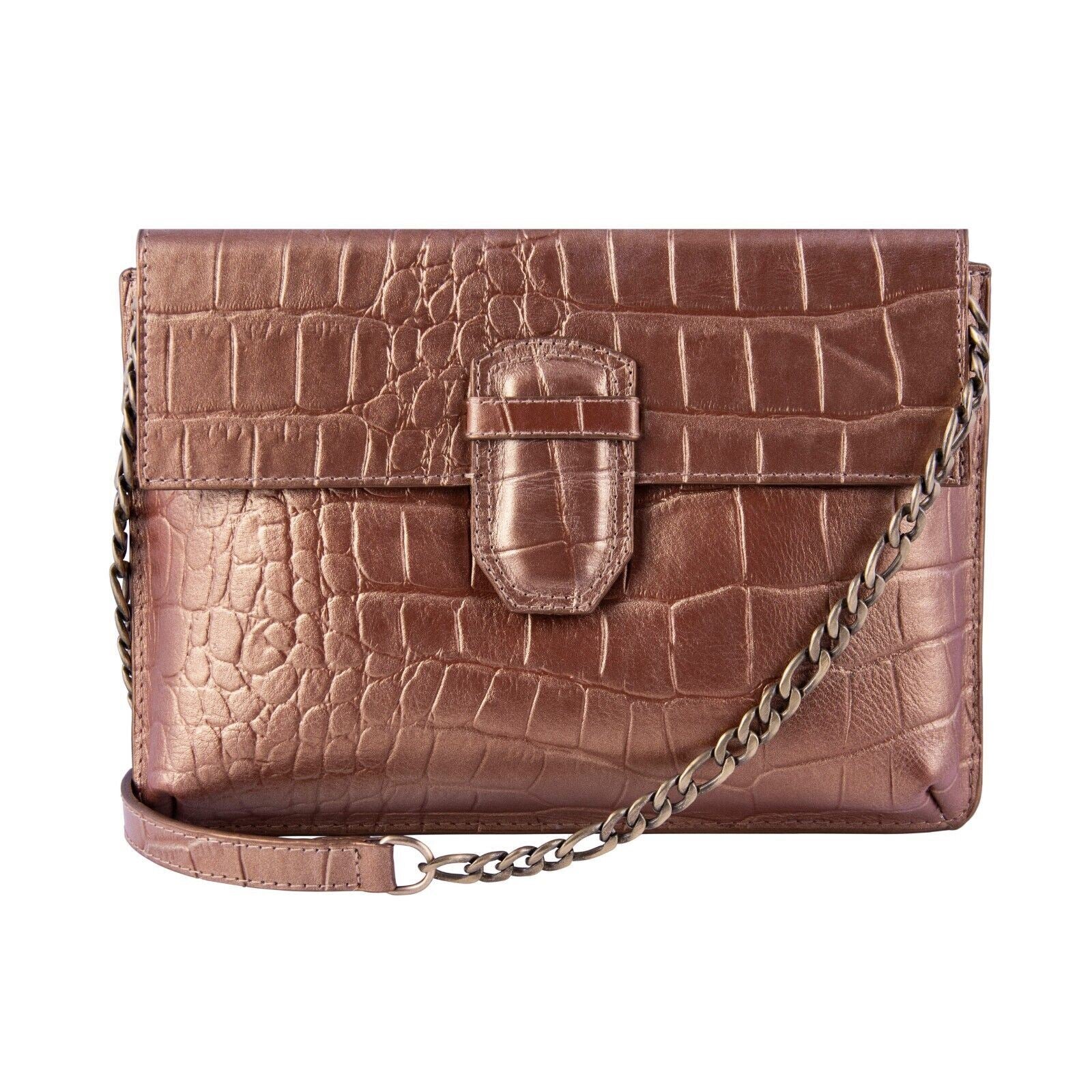 Womens Leather Clutch Cross Body Shoulder Printed Cowhide Bag