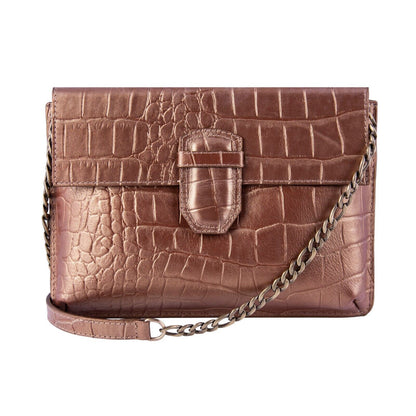 Womens Leather Clutch Cross Body Shoulder Printed Cowhide Bag