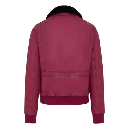 Mens Leather Aviator Bomber Jacket - Lunar