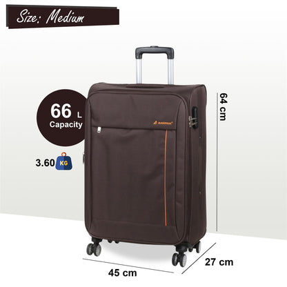 Carrollton Medium Soft Shell Suitcase in Brown
