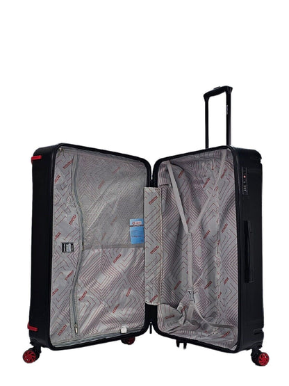 Hard Shell Black Cabin Suitcase Set 4 Wheel Luggage Travel Bag