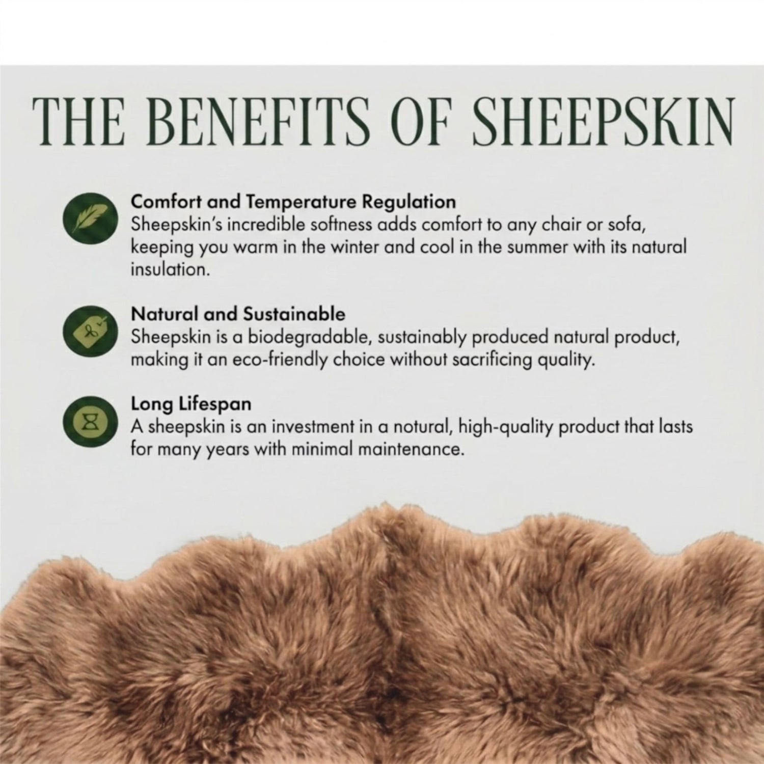Genuine Sheepskin Natural Silky Soft Fluffy Real Wool Rug