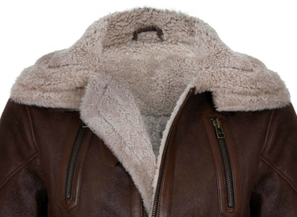 Mens 3/4 Length Sheepskin Leather Overcoat-Kendal