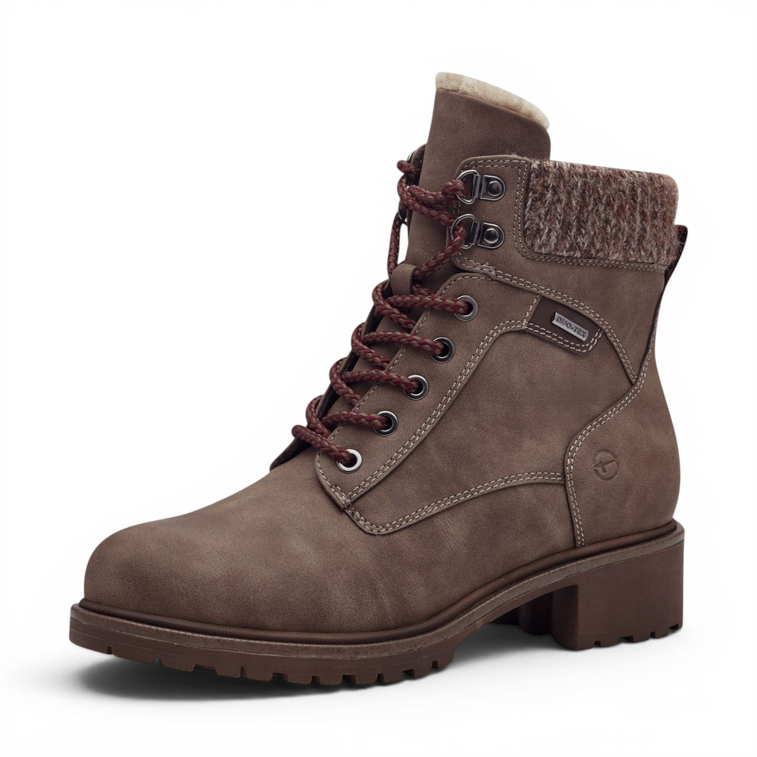 Tamaris Women’s Taupe Warm Lace-Up Winter Outdoor Ankle Boots - 26266-43