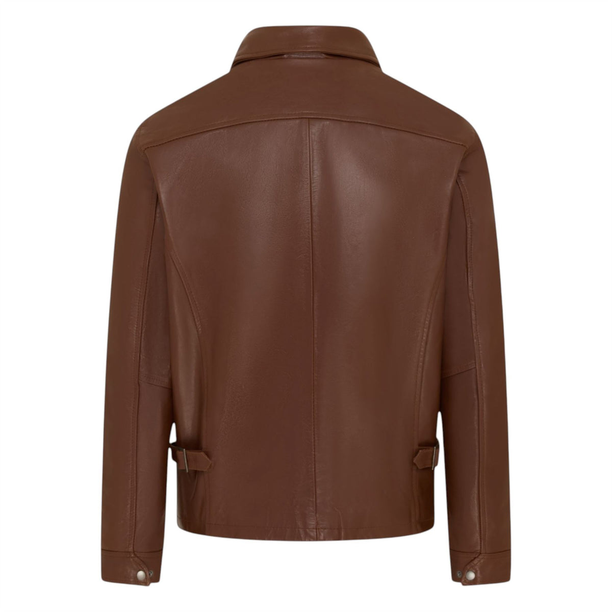 Mens Leather Harrington Collar Biker Jacket - Arick