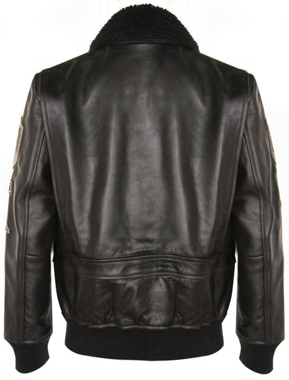 Mens A2 Top Gun  Leather Bomber Jacket-Camborne
