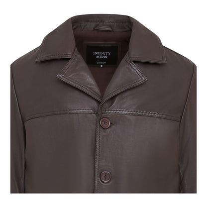 Men’s 4 Button Italian Leather Blazer Jacket - Loxton