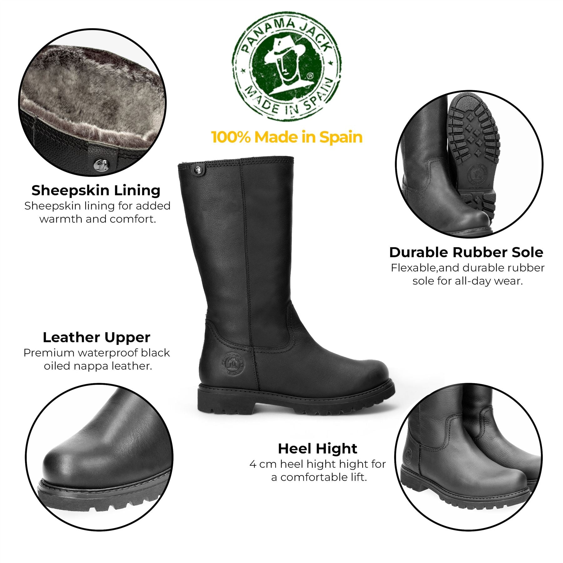 Panama Jacks Women's Black Bambina B60 Leather Boots – Upperclass