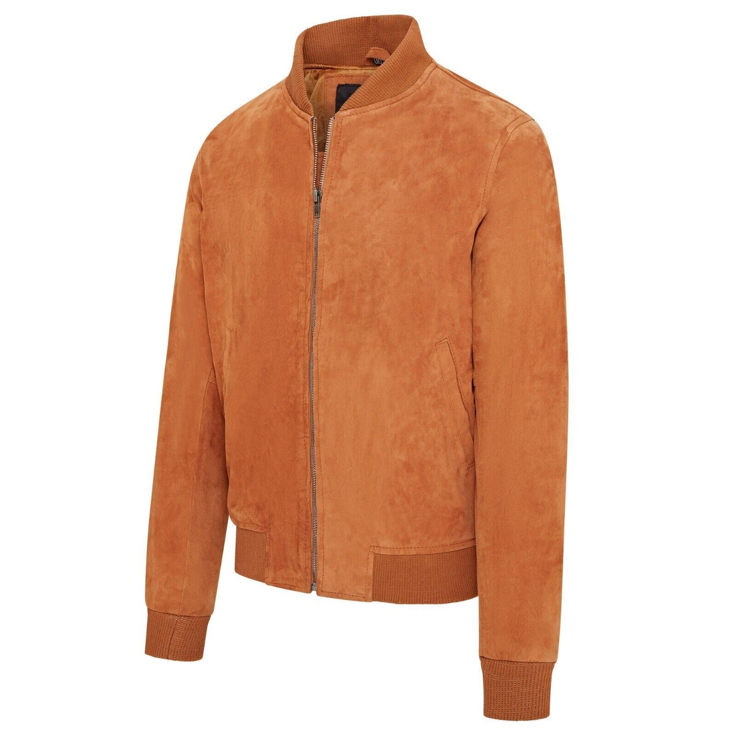 Mens Soft Goat Suede MA-1 Varsity Bomber Jacket  - Uxbridge