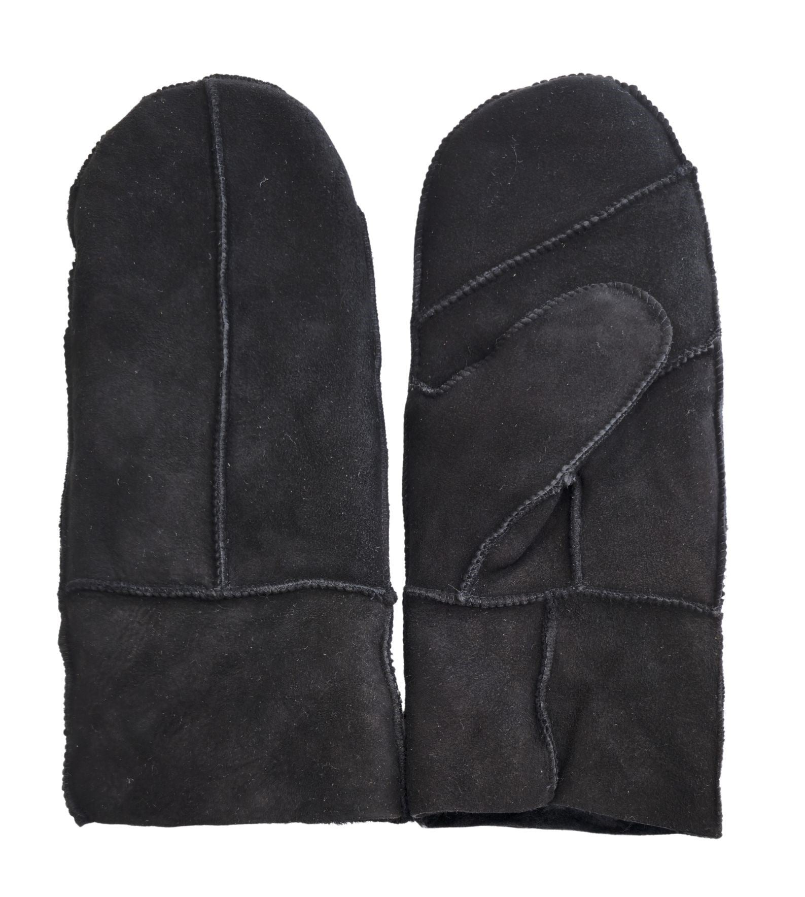 Womens Genuine Real Sheepskin Suede Mittens Warm Gloves