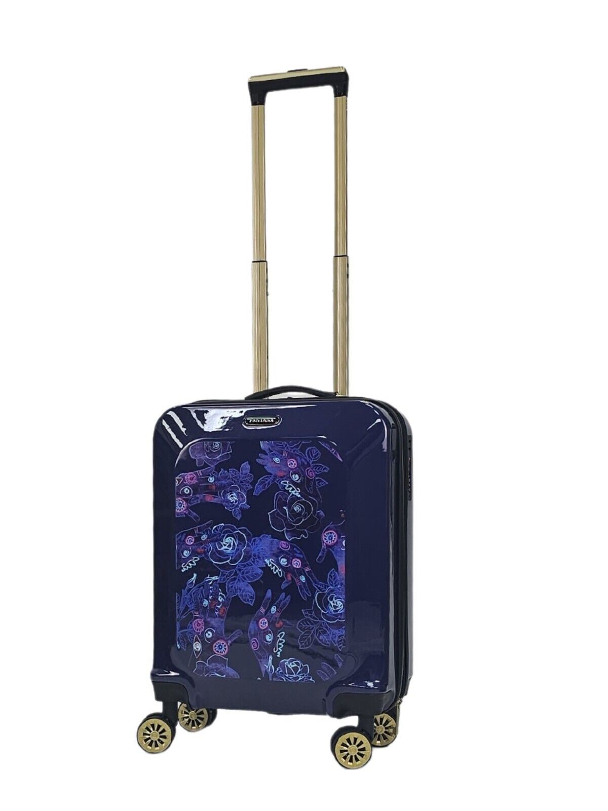 Hard Shell Cabin 4 Wheel Suitcase Flower Print Luggage