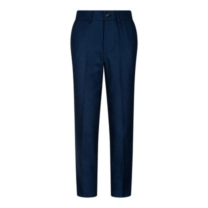 Boys 3 Piece Navy Blue Birdseye Tweed Suit