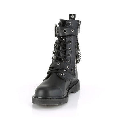 Demonia Bolt 250 Black Vegan Leather Mid-Calf Boots