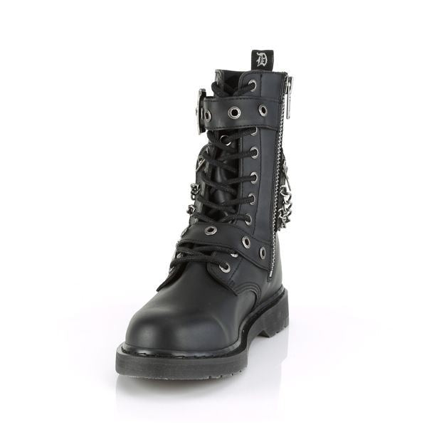 Demonia Bolt 250 Black Vegan Leather Mid-Calf Boots - Upperclass Fashions 