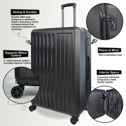 Cullman Large Hard Shell Suitcase in Black