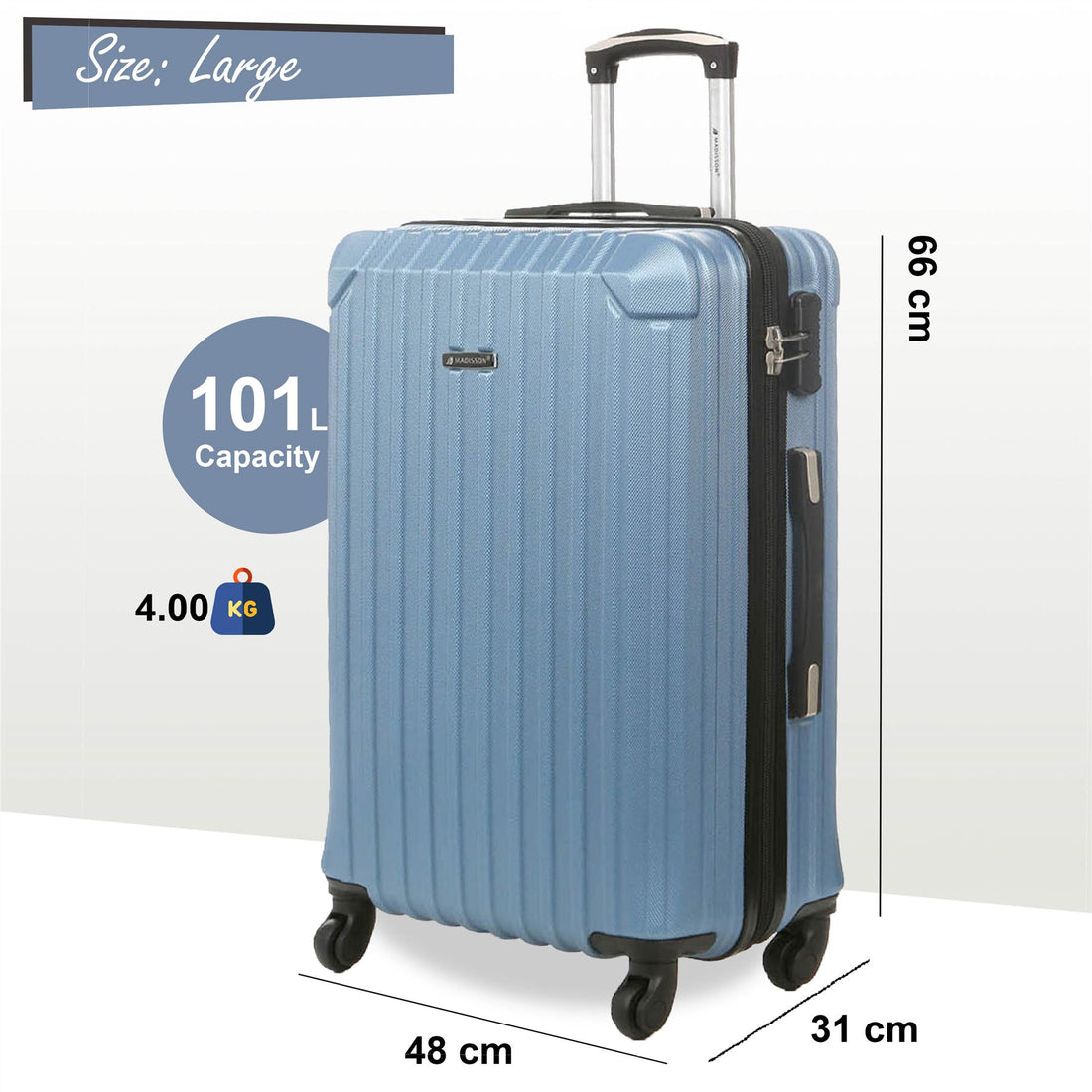Corowa Large Hard Shell Suitcase in Blue