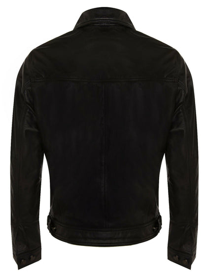 Mens Leather Trucker Jacket-Dartford