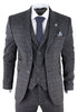 Mens Grey Check 3 Piece Tweed Suit Peaky Blinders 1920s Gatsby Tailored Fit - Upperclass Fashions 