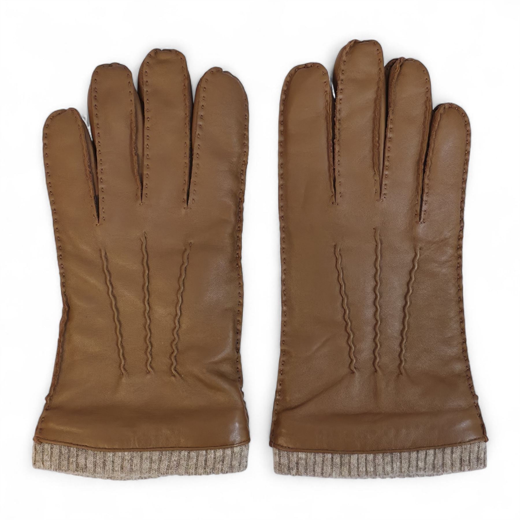Men’s Italian Leather Warm Wool Lining Winter Gloves - M-LGV-405