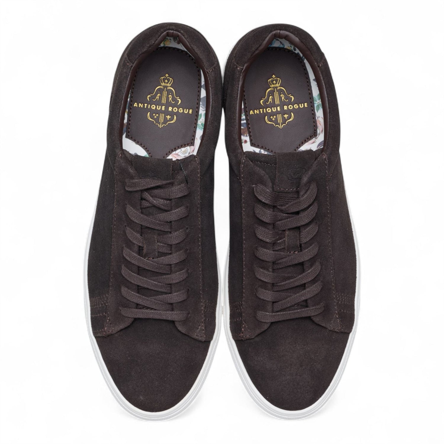 Antique Rogue Men’s Brown Suede Leather Trainer Sneaker Shoes - Gibbs