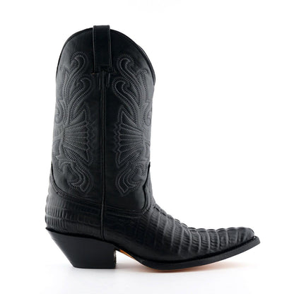 Grinders Black Leather Western Cowboy Boots – Carolina - Upperclass Fashions 