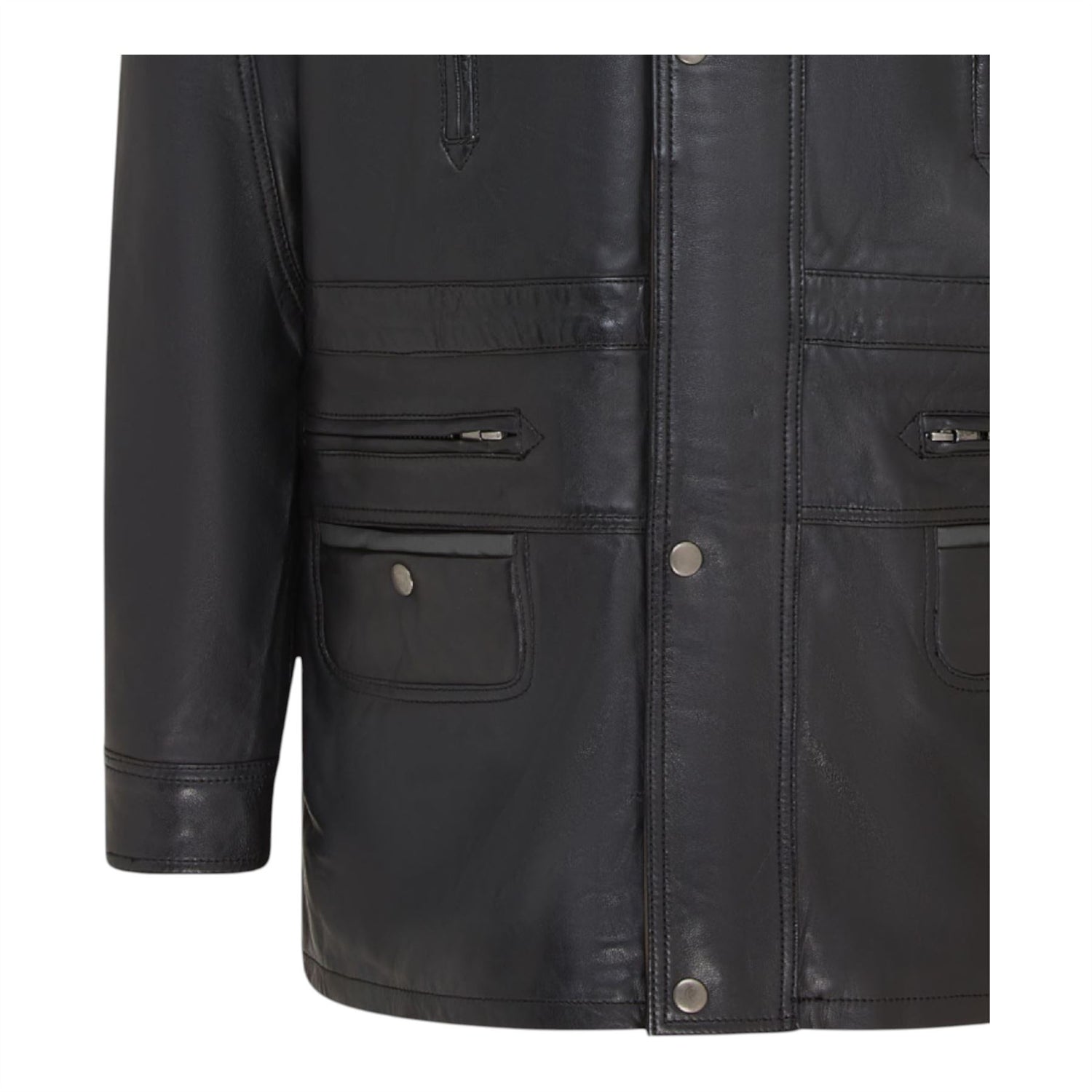 Mens Soft Italian Leather Parka Coat-Winnipeg