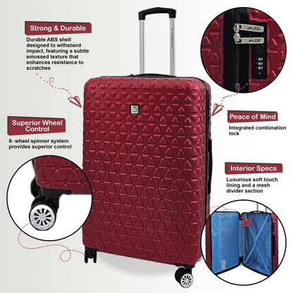 Adamsville Large Hard Shell Suitcase in Burgundy