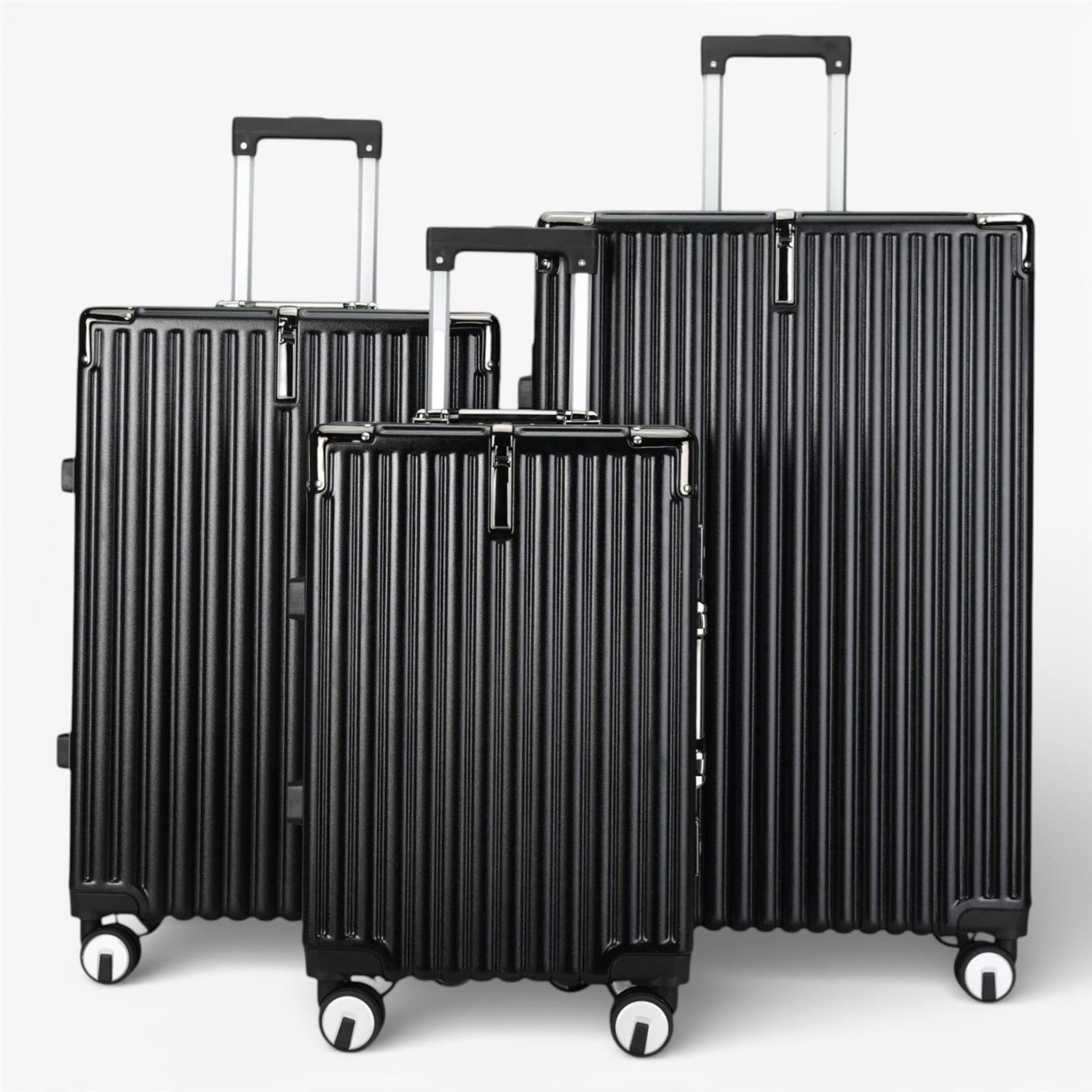 Airdrie Set of 3 Hard Shell Suitcase in Black