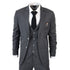 Mens IM1 Classic Plain Charcoal 3 Piece Suit - Upperclass Fashions 