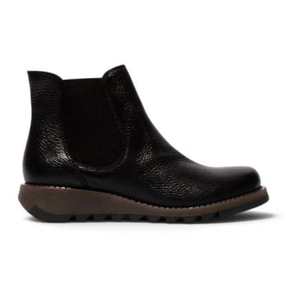 Fly London Womens Black Chelsea Leather Ankle Boots - SALV195