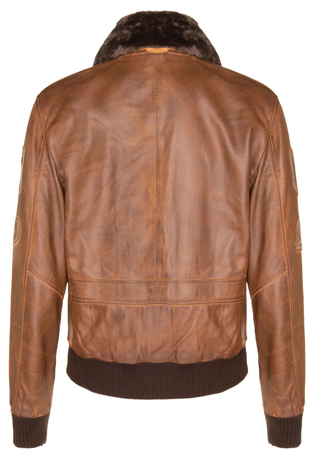 Mens Leather Flying Aviator Bomber Jacket - Crowland