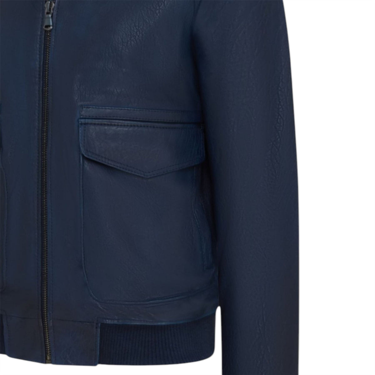Mens Leather Aviator Bomber Jacket - Lunar